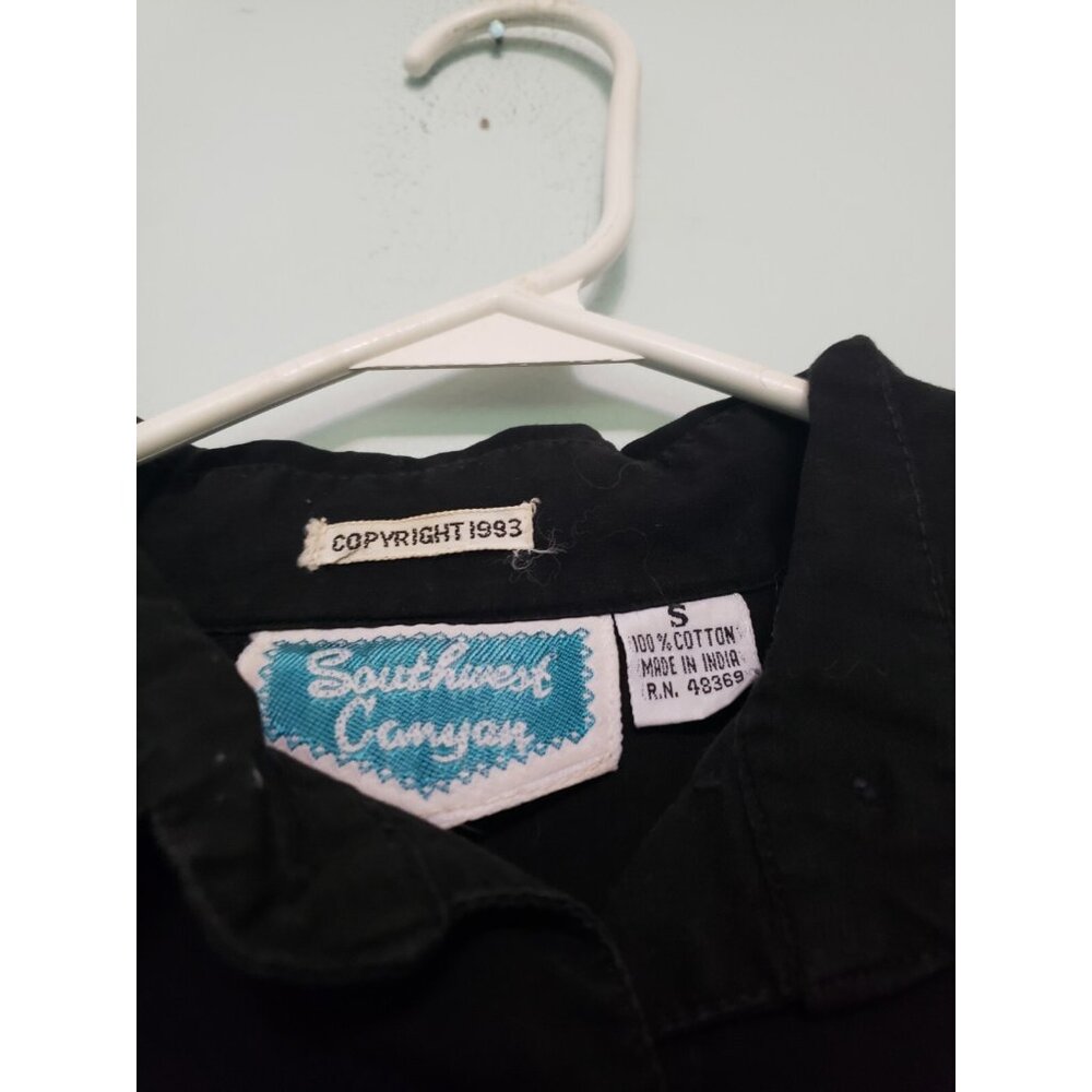 Vtg Southwest Canyon Womens S Shirt Cotton Western Feather Embroidered Button - Picture 5 of 5